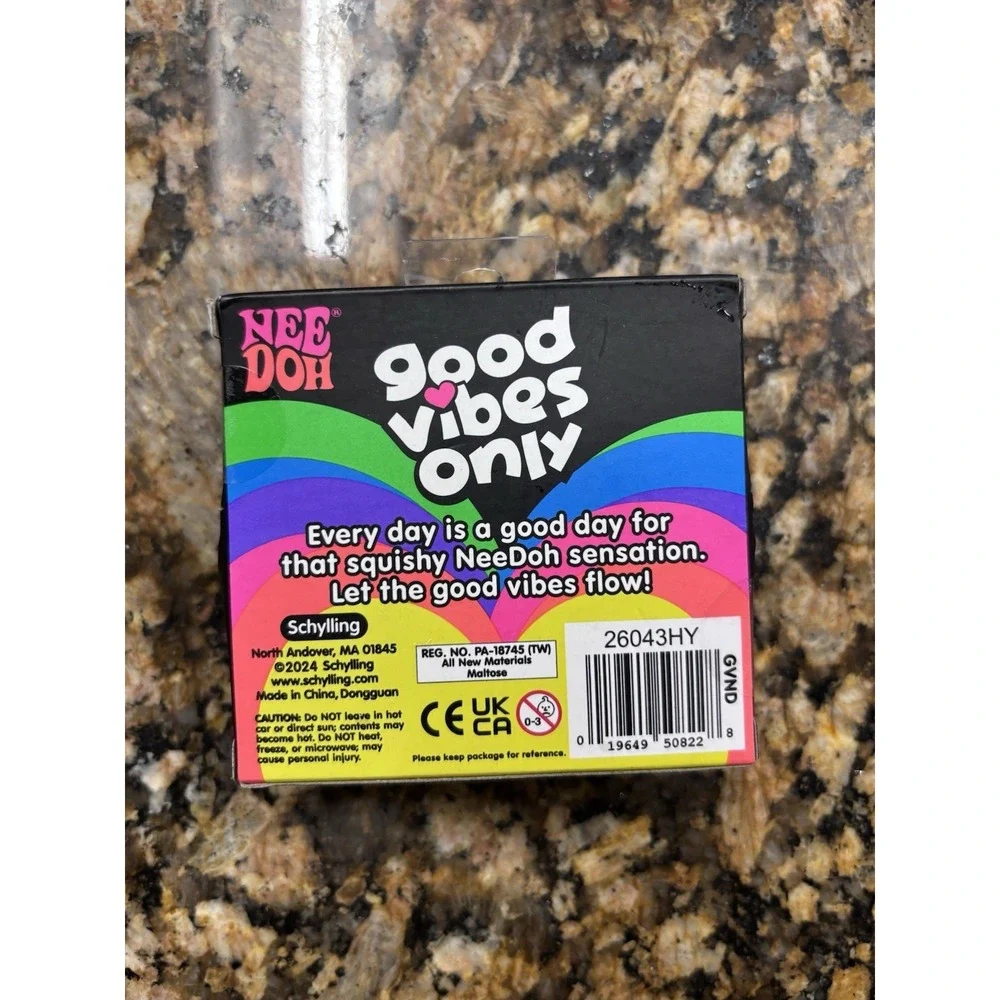 NeeDoh Good Vibes Only Glitter Heart Nee Doh Pink